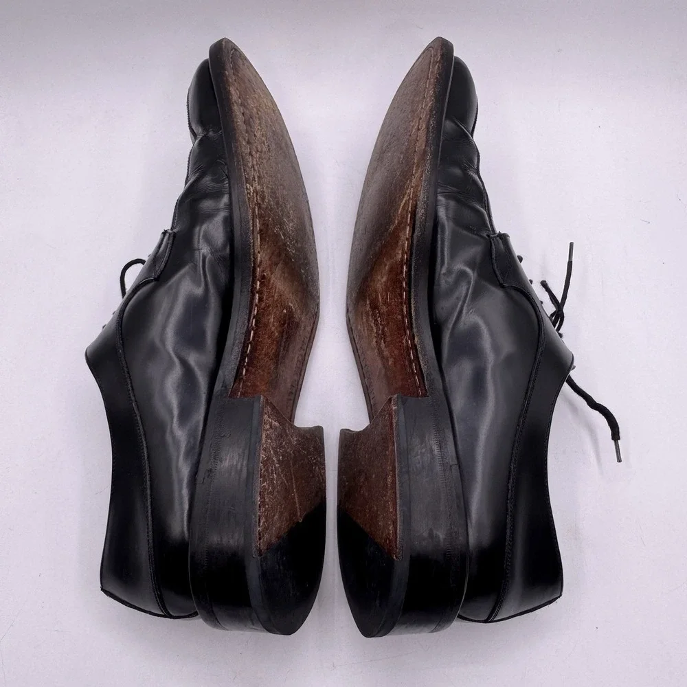 Mezlan Alcoy Vintage Y2K Black Leather Chunky Oxford Mens Sz 10 Black Platform